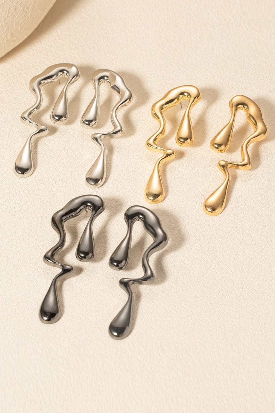 Moon 45 Chic Asymmetric Water Drop Earrings