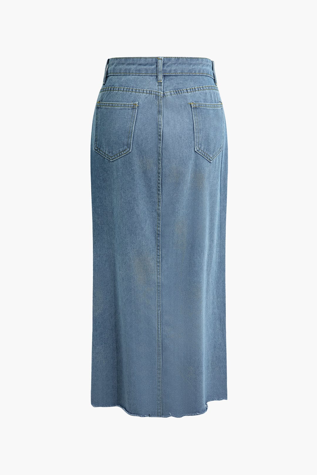 Moon 45 Chic Wrap Split Denim Skirt