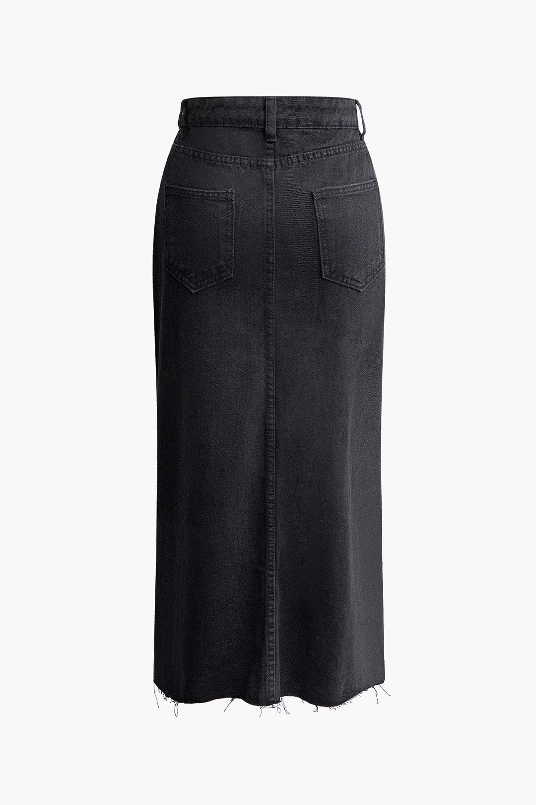 Moon 45 Chic Wrap Split Denim Skirt