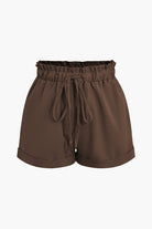 Moon 45 COFFEE / XS Drawstring Rolled Hem Shorts