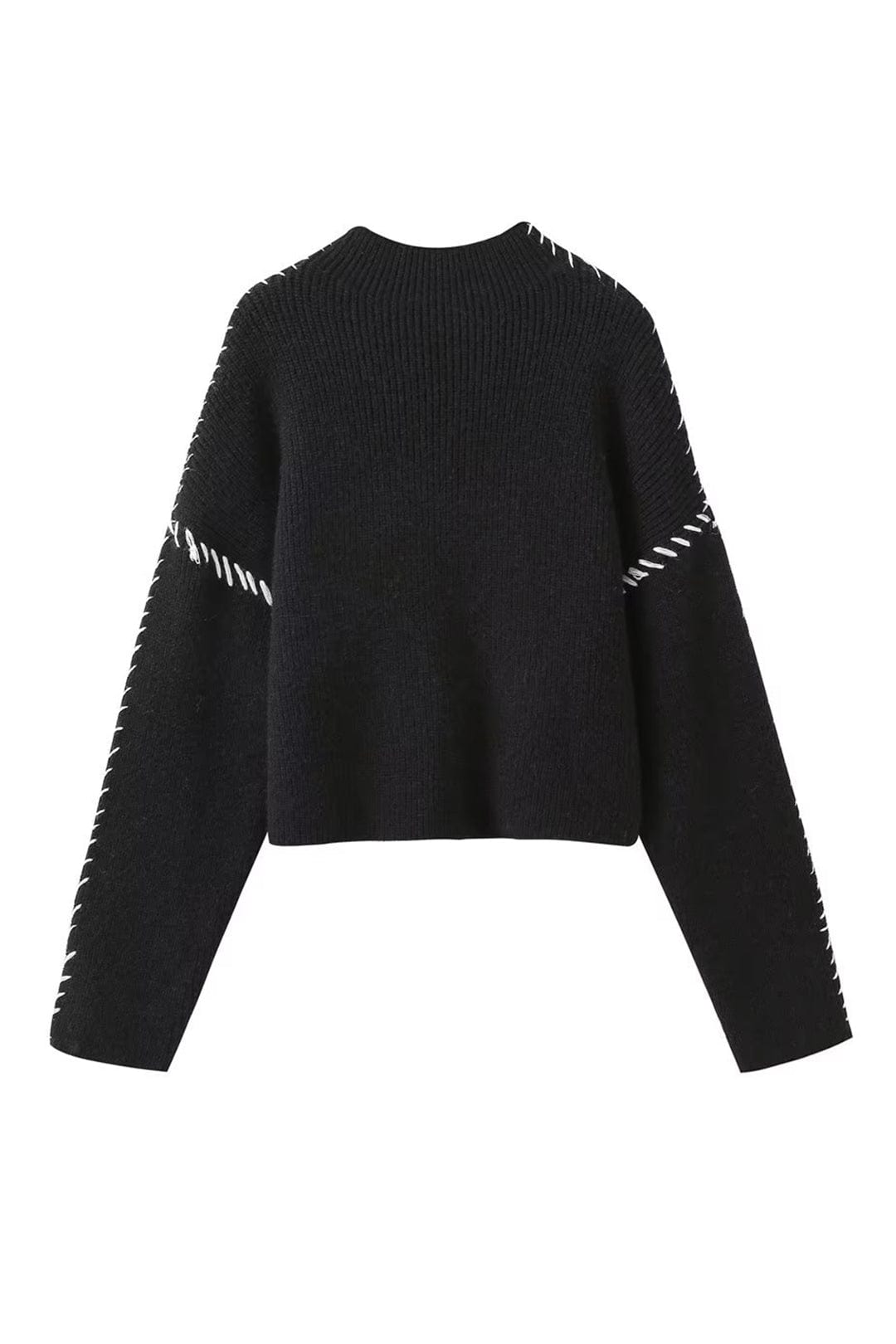 Moon 45 Contrast Whipstitch Turtleneck Sweat