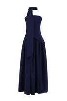 Moon 45 Dark Blue / XS Adjustable Strapless Mesh Patchwork Dress