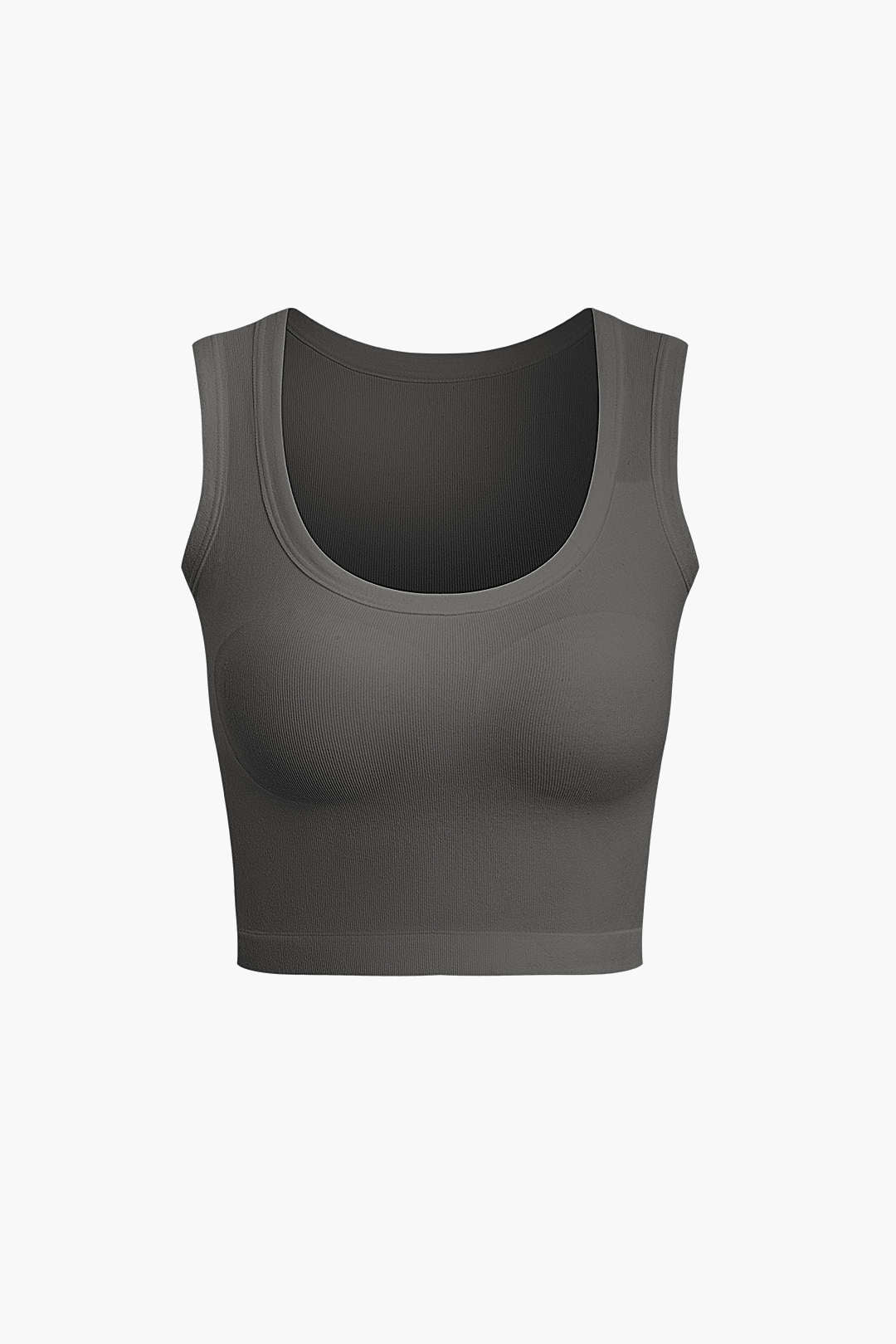 Moon 45 DARK GRAY / S Basic Solid Crop Tank Top