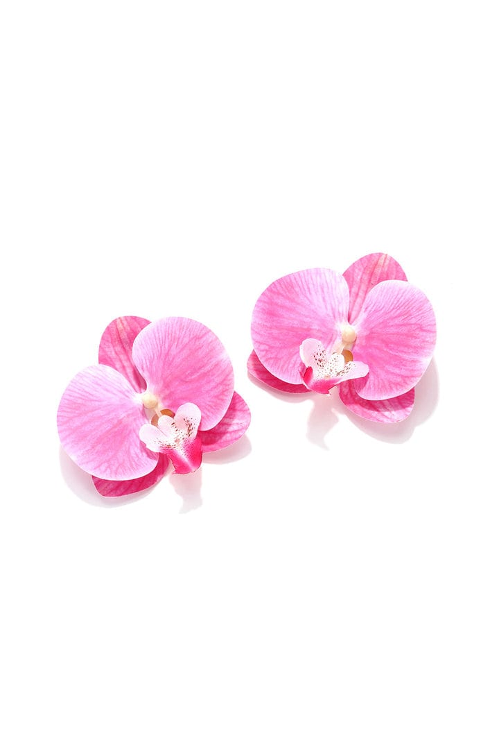 Moon 45 DEEP PINK / ONE SIZE Phalaenopsis Orchid Earrings