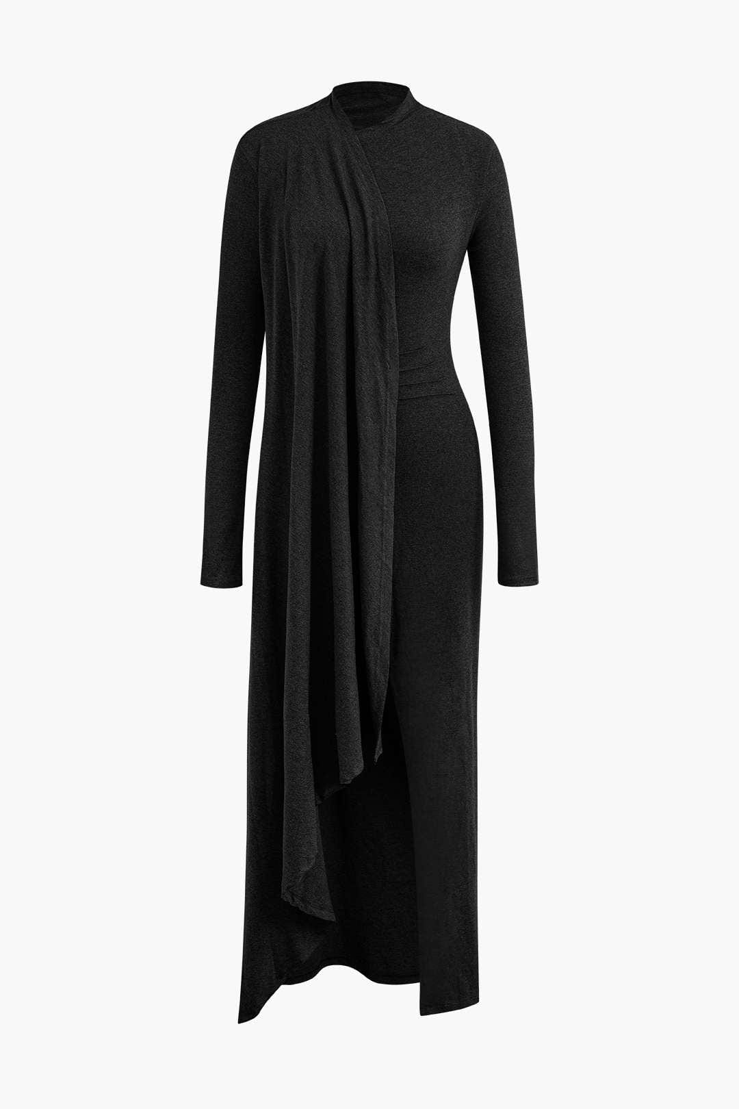 Moon 45 Elegant Ruched Mock Neck Maxi