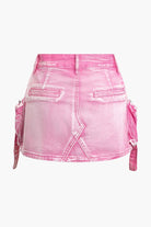 Moon 45 Faded Pocket Denim Mini Skirt