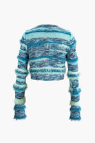 Moon 45 Feather-Tie Stripe Knit Cardigan