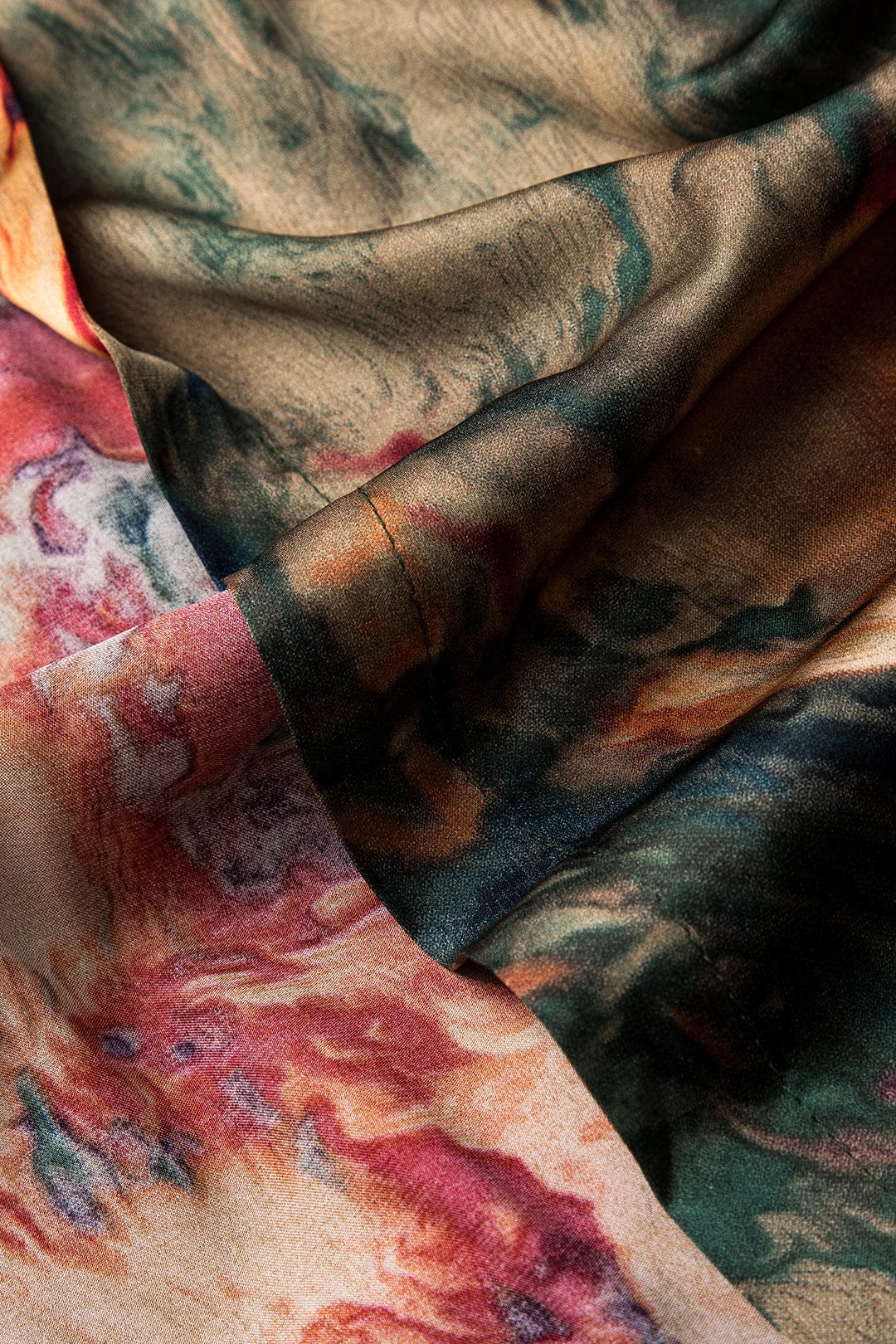 Moon 45 Floral / One size Satin Floral Print Tie Front Skirt