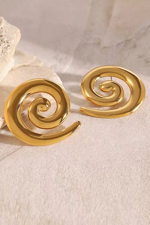Moon 45 Gold / 3.72cm*3.76cm Threaded Metal Stud Earrings