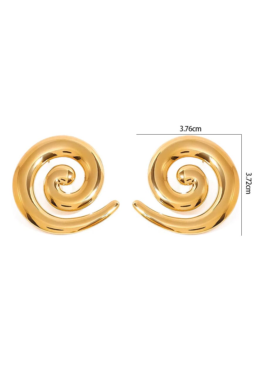 Moon 45 Gold / 3.72cm*3.76cm Threaded Metal Stud Earrings