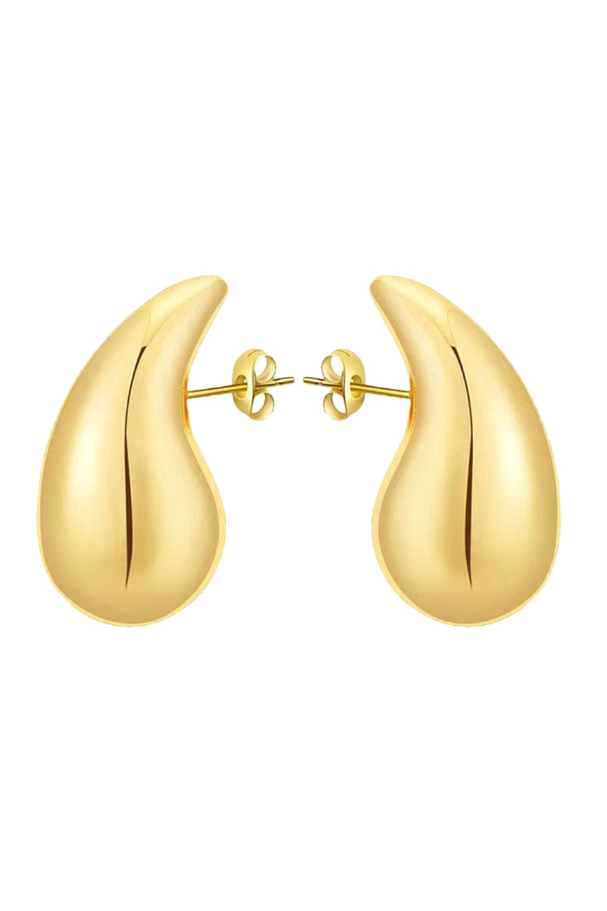 Moon 45 Gold / 40mm*24mm Waterdrop-shaped Metal Earrings