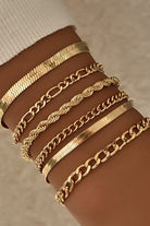 Moon 45 GOLD / ONE SIZE Glamorous Cuban Chain Bracelet Set