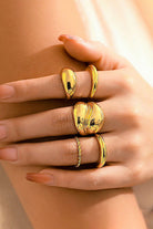 Moon 45 Gold / ONE SIZE Timeless Elegance Metal Ring Set