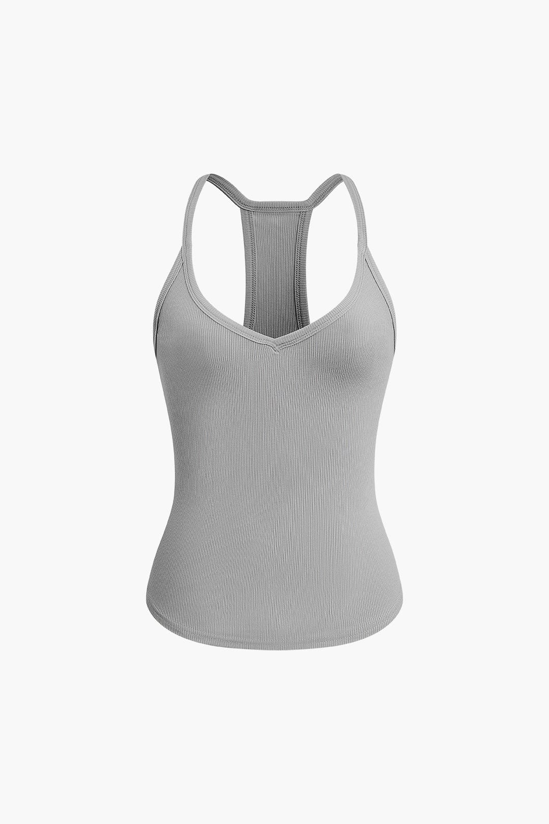 Moon 45 GRAY / XS Basic Solid V-neck Tank Top
