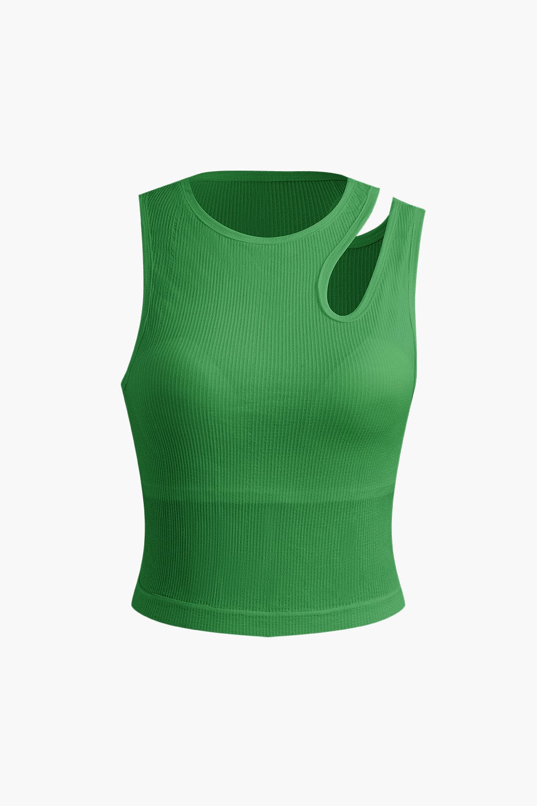 Moon 45 GREEN / S Basic Cut Out Tank Top