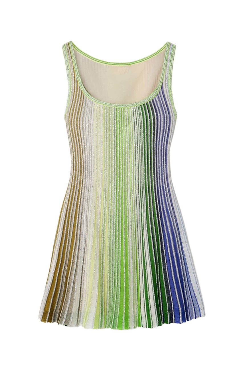 Moon 45 Green / S Multi-color Lurex Knit Mini Skirt