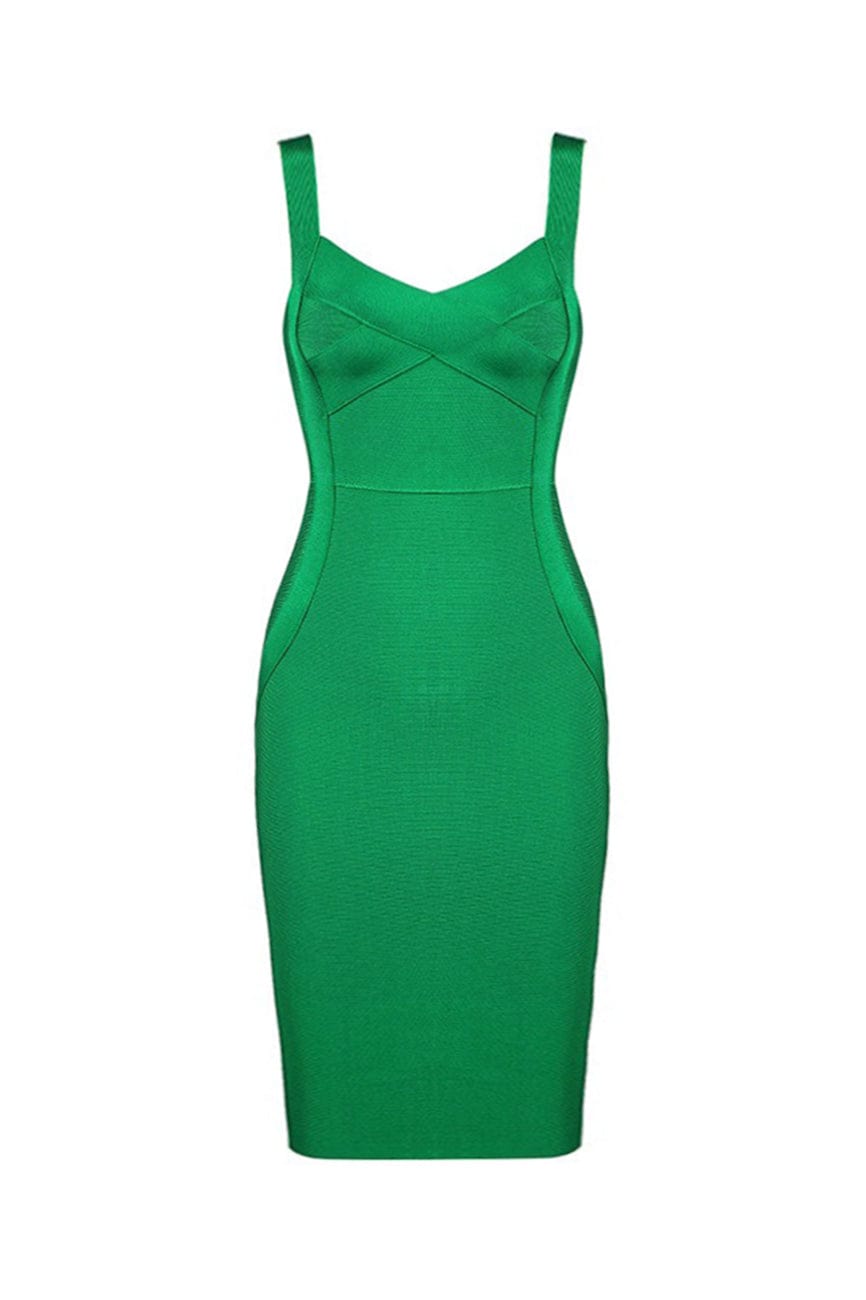 Moon 45 Green / XS Bandage Bodycon Midi Dress