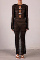 Moon 45 Hollow Out See-Through Knit Cover-Up Dress