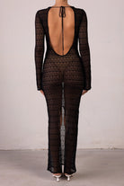 Moon 45 Hollow Out See-Through Knit Cover-Up Dress