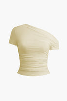 Moon 45 KHAKI / XS Basic Off-shoulder T-shirt