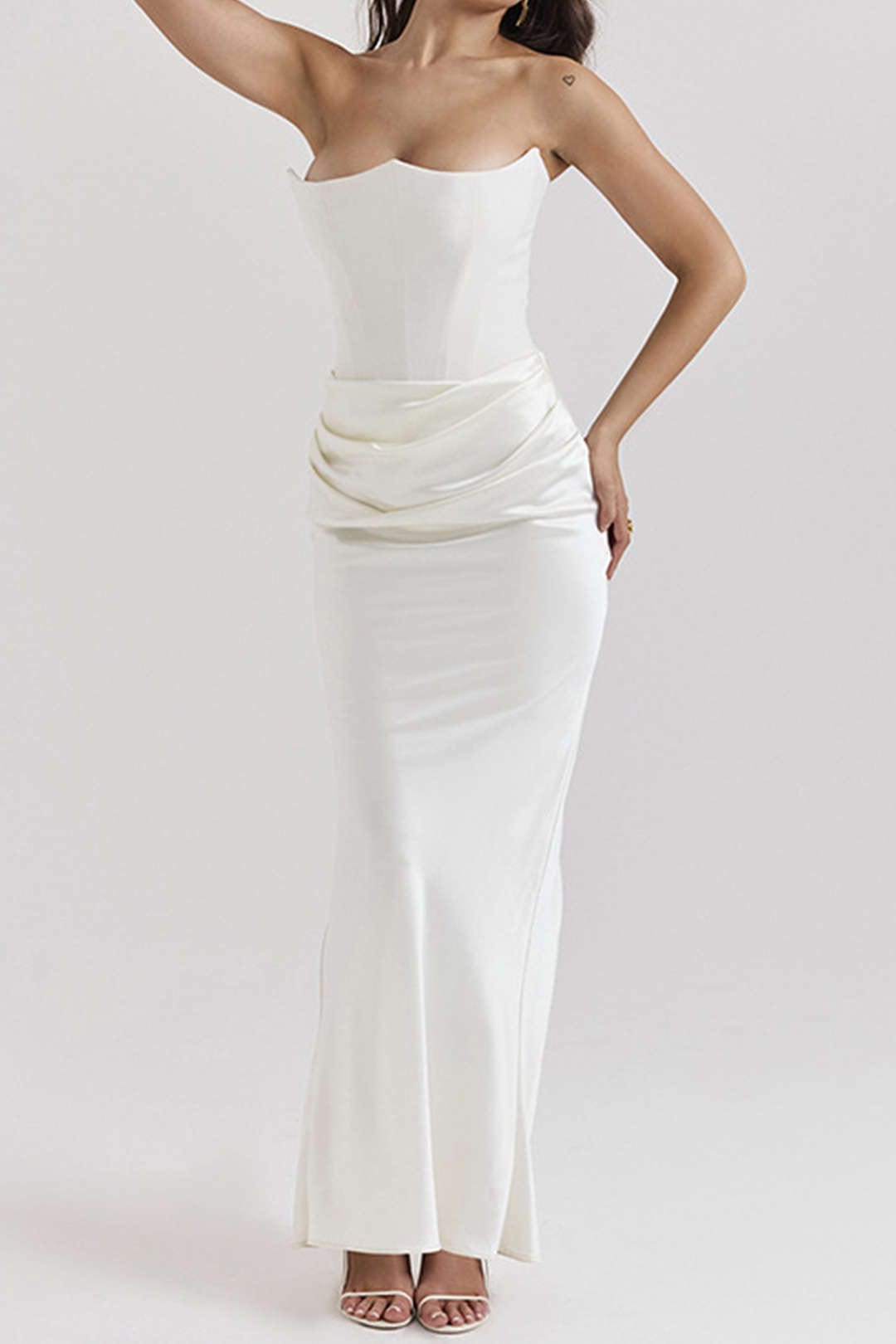 Moon 45 Layer Strapless Mermaid Maxi Dress