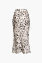 Moon 45 Leopard Drawstring Slit Skirt