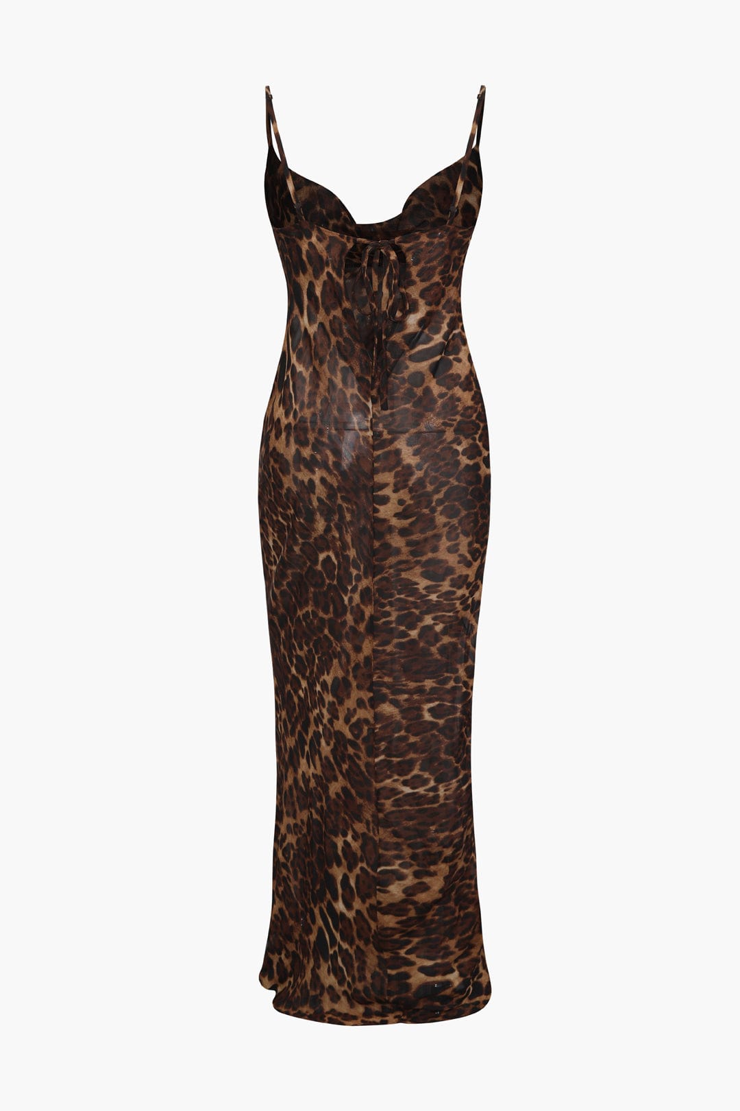 Moon 45 Leopard Print Draped Maxi Dress