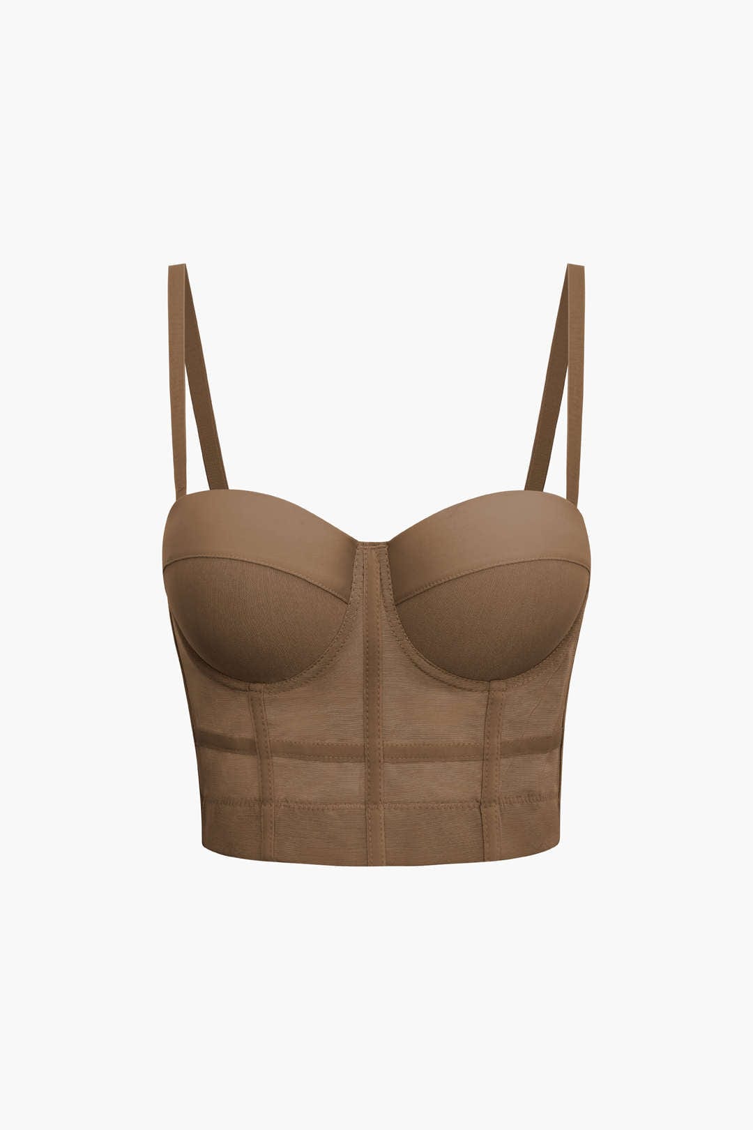 Moon 45 LIGHT BROWN / 2XS Mesh Underwire Bustier Top