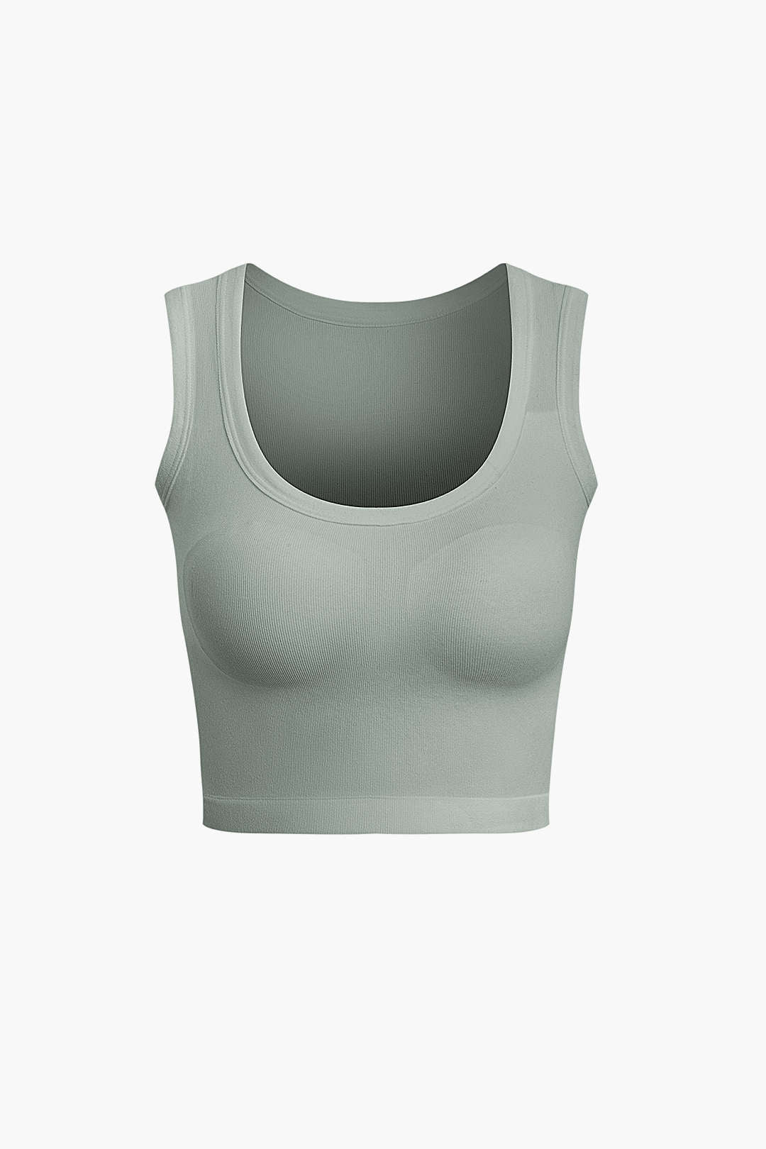 Moon 45 LIGHT GRAY / S Basic Solid Crop Tank Top