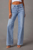 Moon 45 LIGHT WASH BLUE / S Faded Straight Leg Jeans