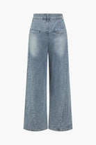 Moon 45 LIGHT WASH BLUE / XS Faded Wide Leg Jeans