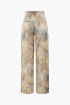 Moon 45 Marble Print High-Waisted Pants