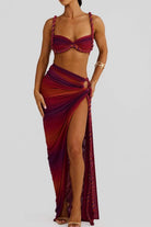 Moon 45 Mesh Ombre Beach Three-Pieces Bikini Set