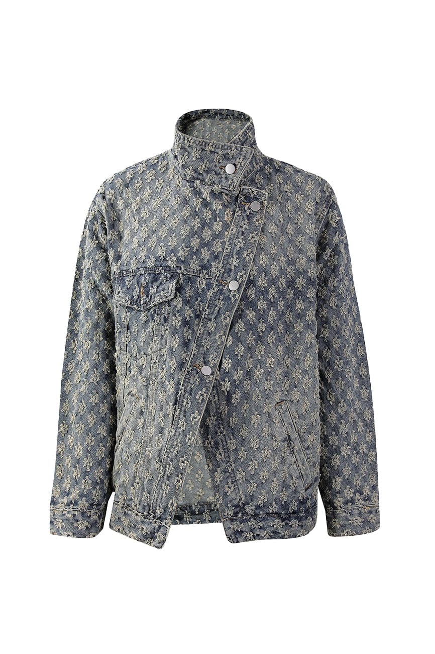 Moon 45 Multicolor Asymmetric Split Denim Jacket