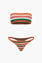 Moon 45 MULTICOLOR / S Rainbow Stripe Crochet Bikini Set