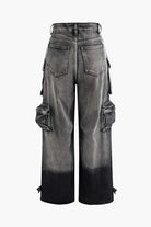 Moon 45 Ombre Multi Pocket Wide Leg Cargo Jeans