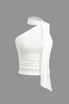 Moon 45 One-shoulder Tank Top With Scarf