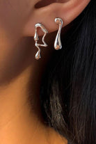 Moon 45 ONE SIZE / Silver Chic Asymmetric Water Drop Earrings