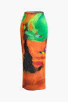 Moon 45 ORANGE / XS Tie Dye Maxi Skirt