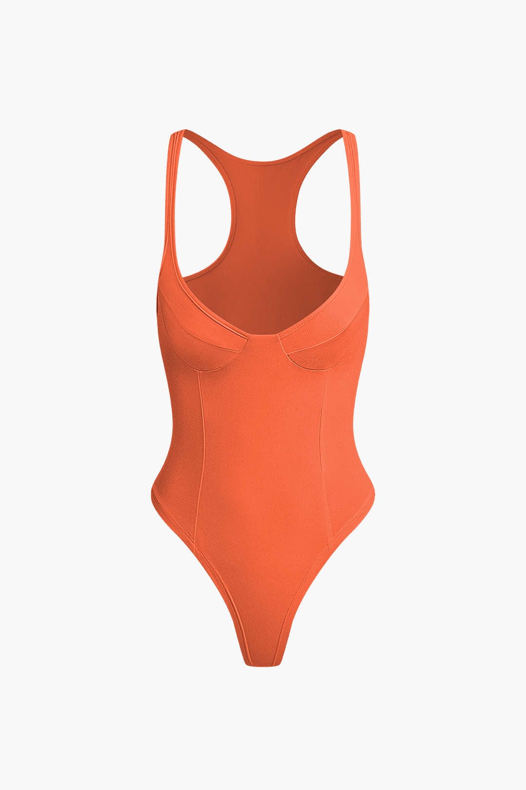 Moon 45 PERSIMMON / 2XS Basic Solid Deep-V Neck Bustier Bodysuit