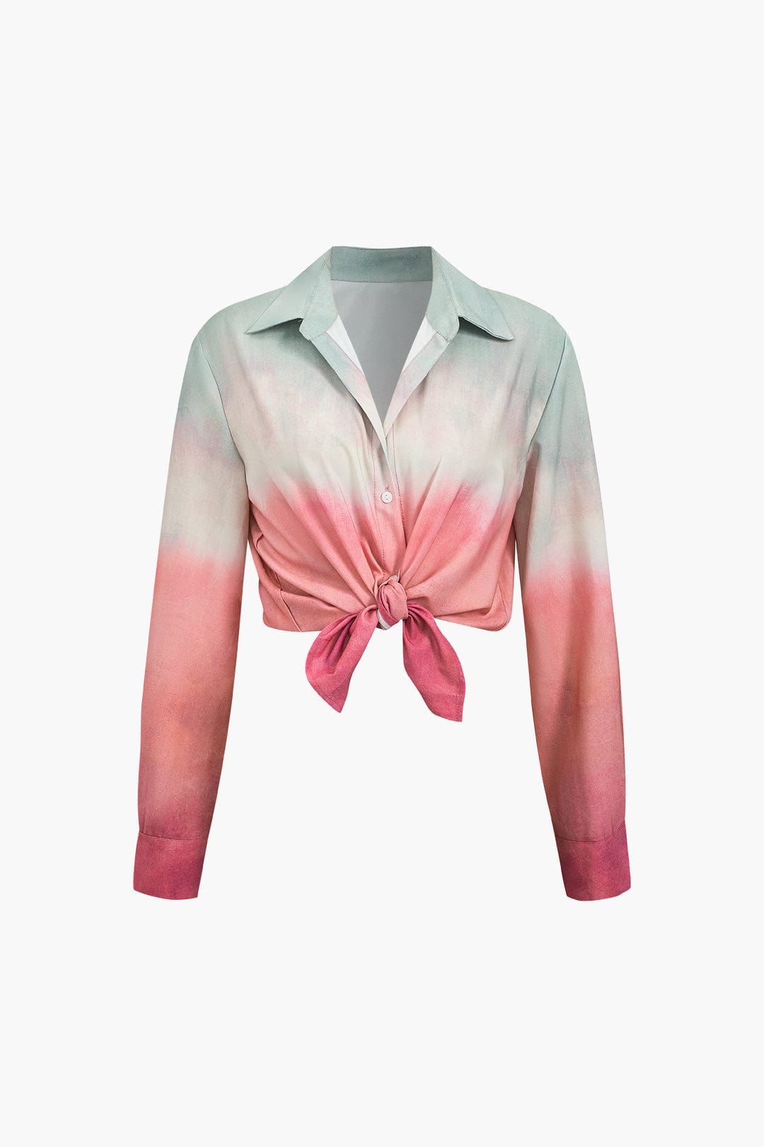 Moon 45 PINK / XS Ombre Satin Long Sleeve Shirt