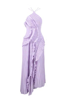 Moon 45 Purple / XS Halter Neck Ruffle Dress