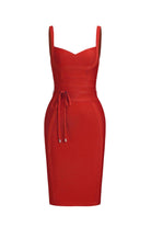 Moon 45 RED Bandage Knit Mide Dress