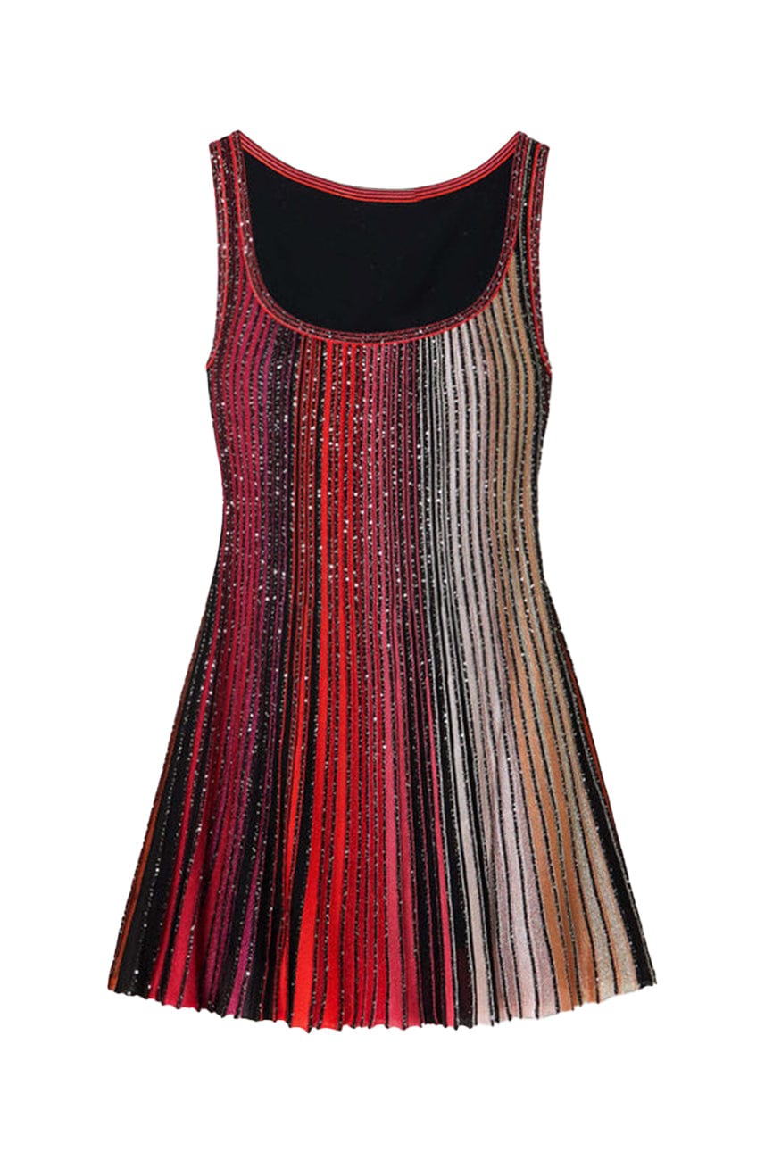 Moon 45 Red / S Multi-color Lurex Knit Mini Skirt