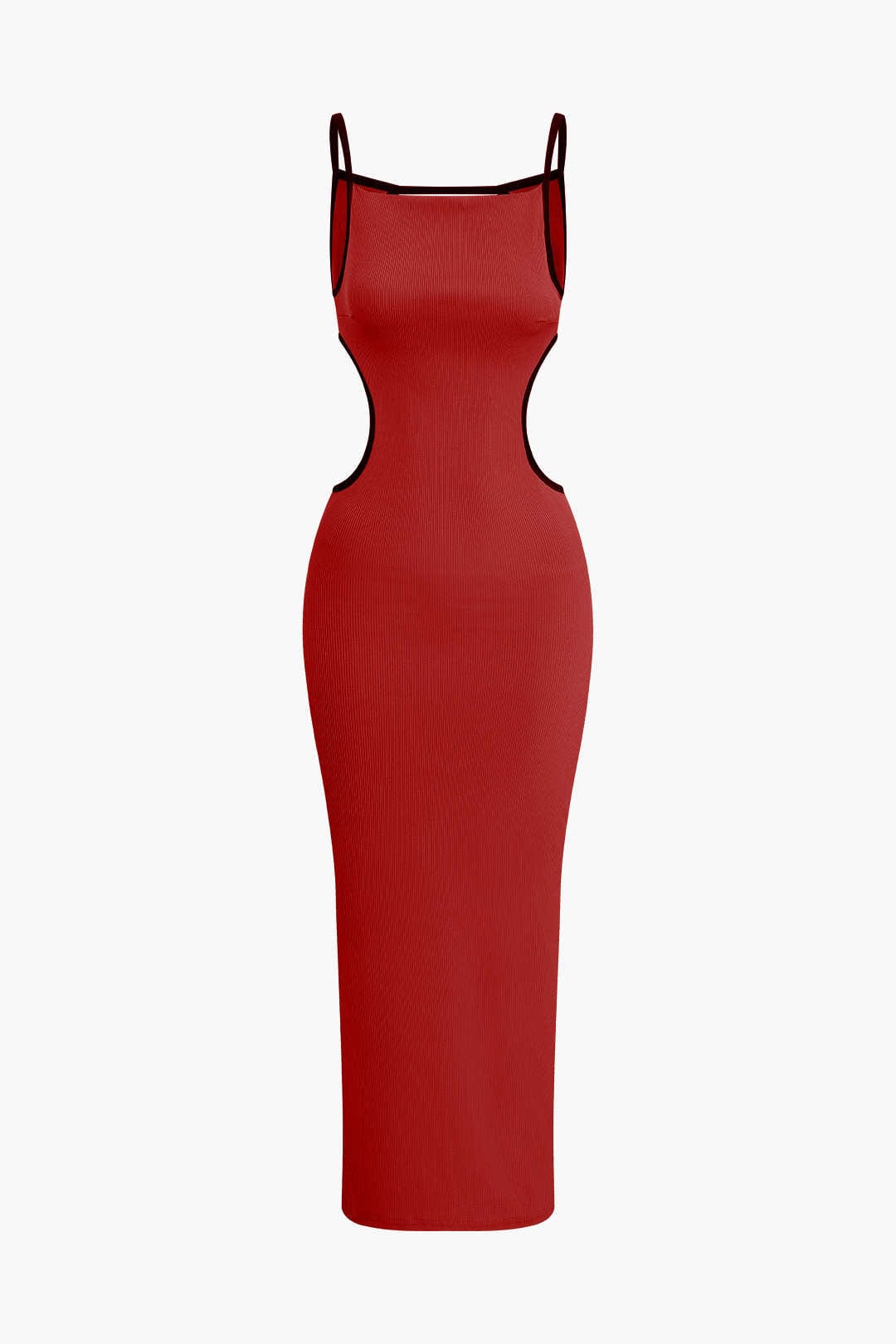 Moon 45 RED / XS Contrast Cut Out Backless Slip Maxi Dress