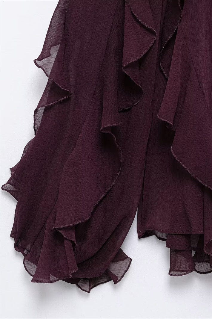 Moon 45 Ruffle-Trimmed Sheer Loose Top