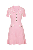 Moon 45 S / Pink Blazer-Style Lapel Knitted Dress