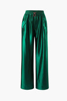 Moon 45 Satin Drawstring Wide Leg Pants