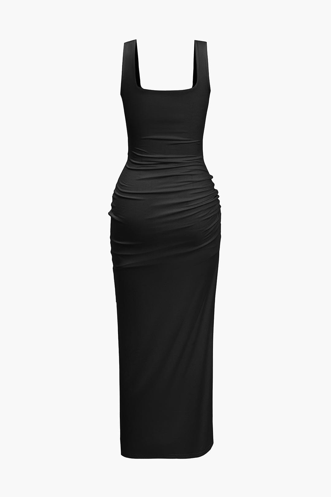 Moon 45 Solid Twist Front Cut Out Slit Midi Dress