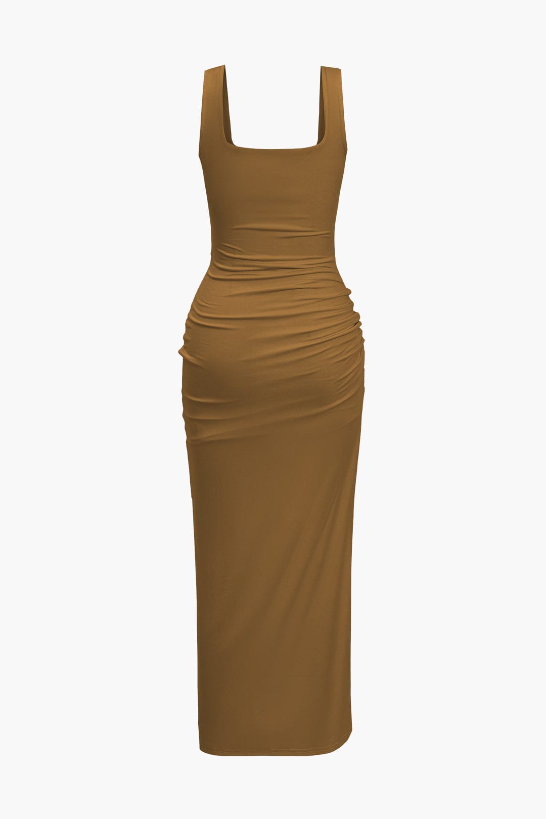 Moon 45 Solid Twist Front Cut Out Slit Midi Dress